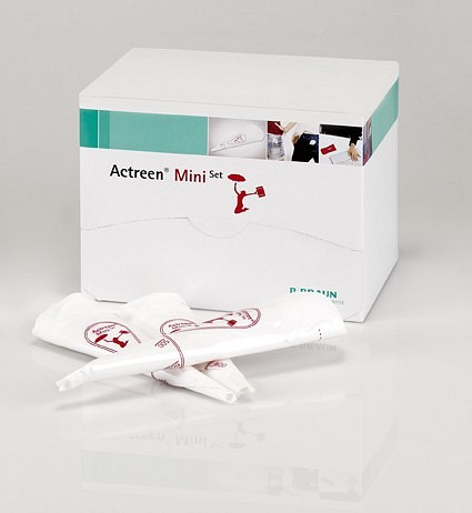 Actreen Mini Set, kvindekateter 9cm integreret opsamlingspose steril, ch 10
