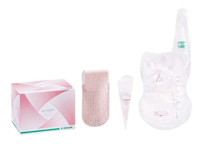 Actreen Mini Set, kvindekateter 9cm integreret opsamlingspose steril, ch 10