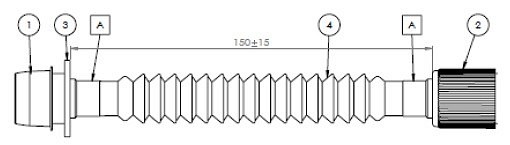 Altech Cirkelsystem, tubeforlænger lige, med flexslange 15/22 mm