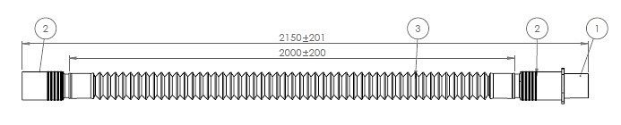 Altech Cirkelsystem, forlængerslange, ekspanderbar, 2 m