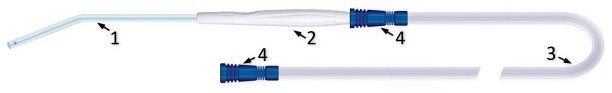 EXTRUDAN Multi Lumen, Sugesæt m/håndt, 4øjne, ch 20, 175 mm, tragt, st, 350 cm