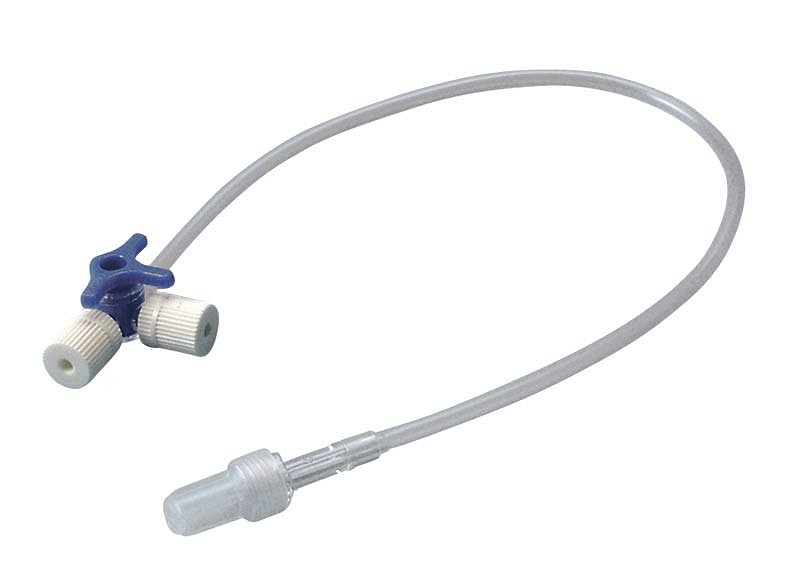 Forlængerslange med 3-vejhane, 30 cm, L/L, han/hun, steril