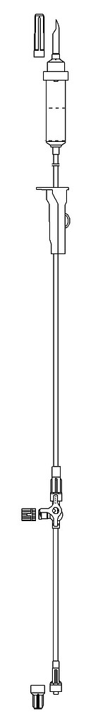 Codan infusionssæt, 15 my, m returfilter før 3-vejshane steril,215cm