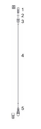 TIVA sæt enkeltløbet, enkelt TIVA, minibore, m/ensretterventil, 150 cm