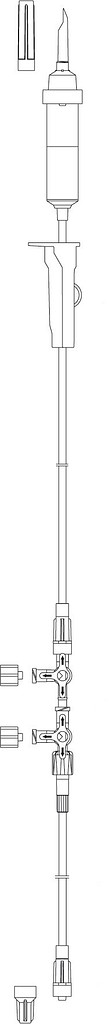 TIVA sæt, 2 x trevejshander, 2 x check valve og fl. st., 200 cm