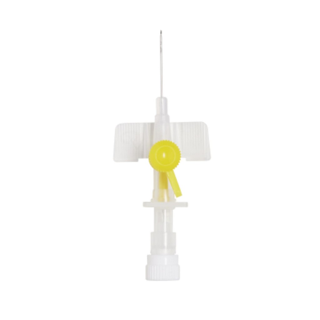 Codan CLiP Ported, Clip Ported-infusionskanyle, gul, PUR, steril, 24G, 0,7 mm x 19 mm