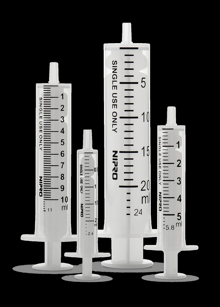 Nipro, sprøjte, luer, 2-komp, excentr. Skala 11 ml, Steri, 10 ml