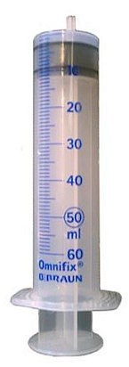 Omnifix 3-komponentsprøjte, luer, excentrisk, steril, 50/60 ml
