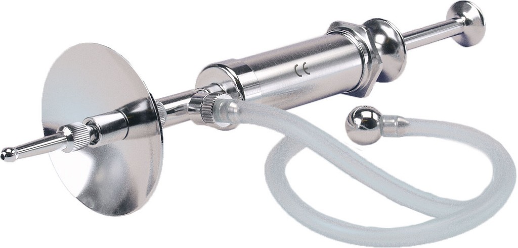 Henke-Sass Wolf, automatisk øreskyllesprøjte metal, komplet i etui, 10 ml
