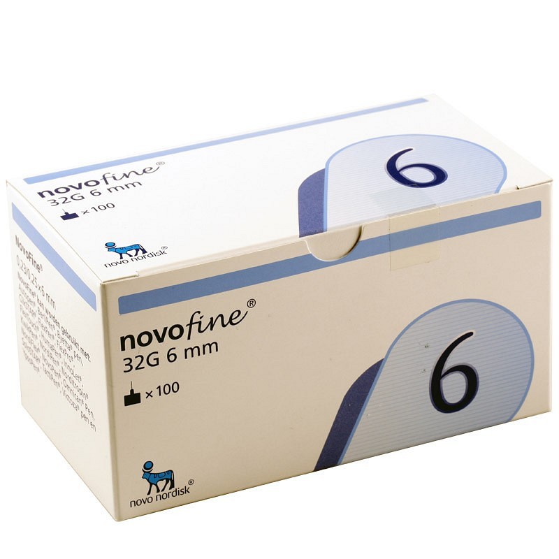NovoFine, penkanyle, (32Gx1/4in), steril, 6 mm x 0,23/0,25 mm (32G)