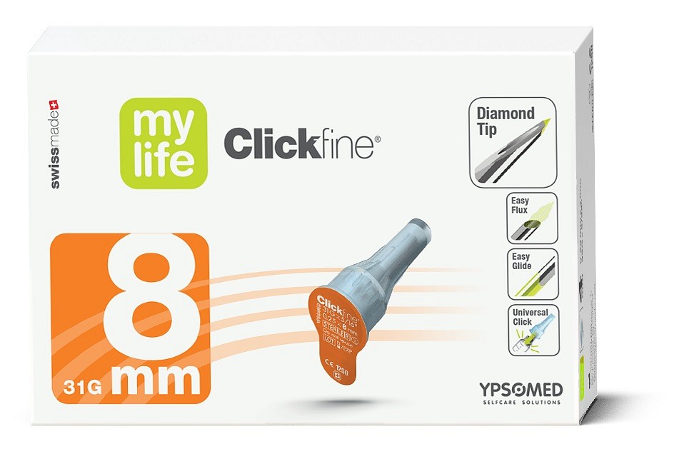mylife Clickfine, Diamond penkanyle, steril, 8 mm x 0,25 mm (31G)