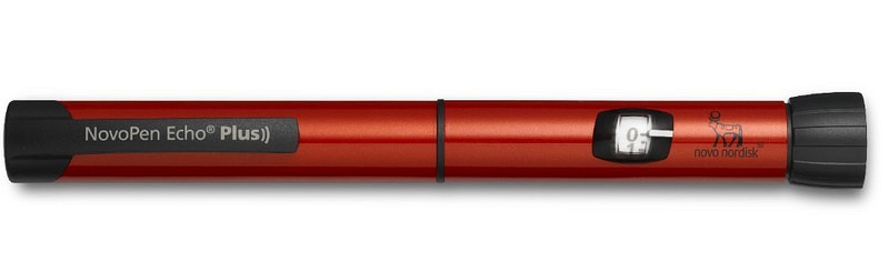 Novopen Echo Plus, 3 ml intelligent flergangspen til insulin, rød, ½-30 enheder