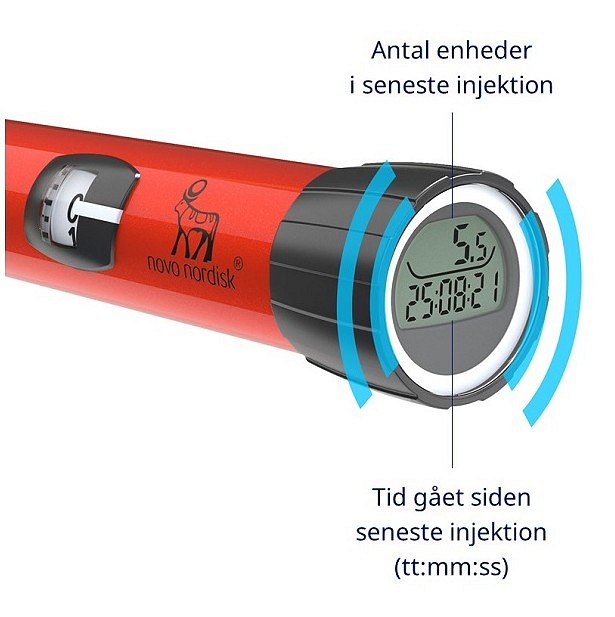 Novopen Echo Plus, 3 ml intelligent flergangspen til insulin, blå, ½-30 enheder