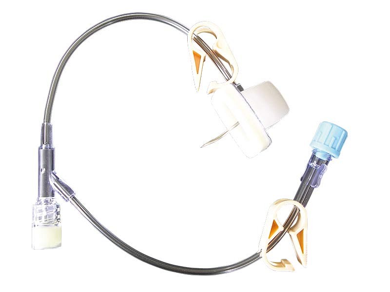 Port-A-Cath Gripper, kanyle med Y-stykke, gul, steril, 19G x 3/4in, 1,1 mm x 19 mm