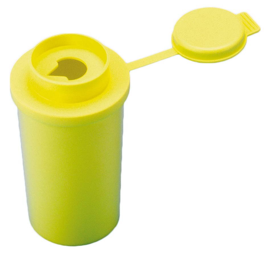 USON, kanylebeholder, gul med kanyleaftræk, UN godkendt, 100 ml