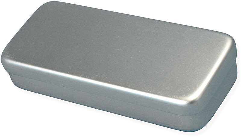 UPL, æske, aluminium, grå, til tørsterilisation, 17 cm x 7 cm x 3 cm