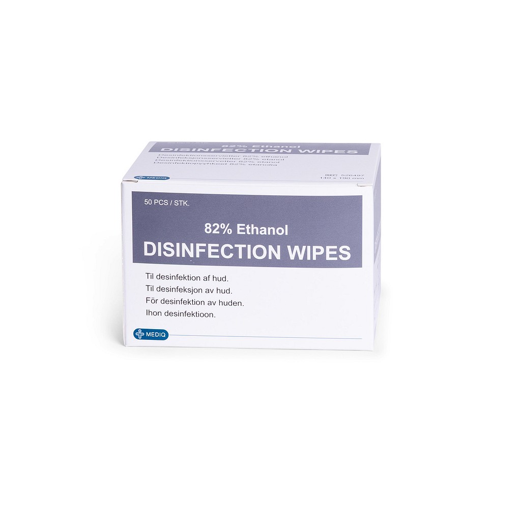 Mediq Desinfection, serviet, ethanol 82%, uden glycerol, grå, 140 mm x 190 mm