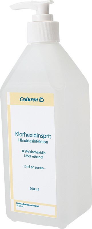Ceduren, klorhexidinsprit 85% hånddesinfektion med pumpe, 600 ml