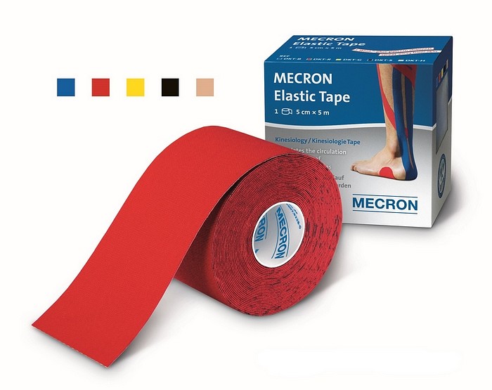 MECRON, kinesiologi tape, elastisk, rød, 5 cm x 5 m