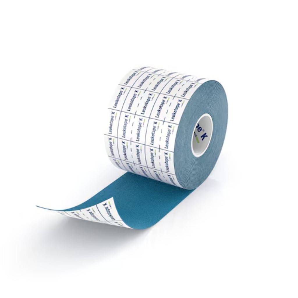 Leukotape K, elastisk kinesiologi tape, blå, 7,5 cm x 5 m