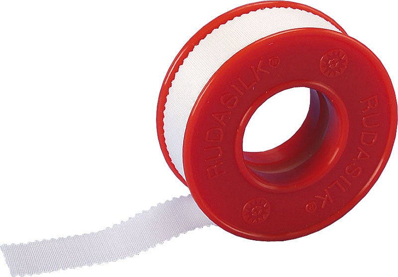 Rudasilk, fikseringstape, silketape, uden kantbeskytter, 1,25 cm x 9,14 m