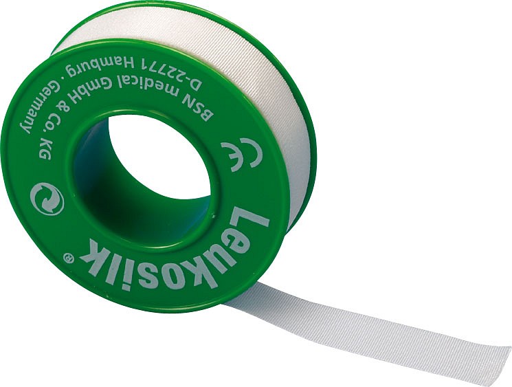 Leukosilk, fikseringstape, silketape, 1,25 cm x 9 m