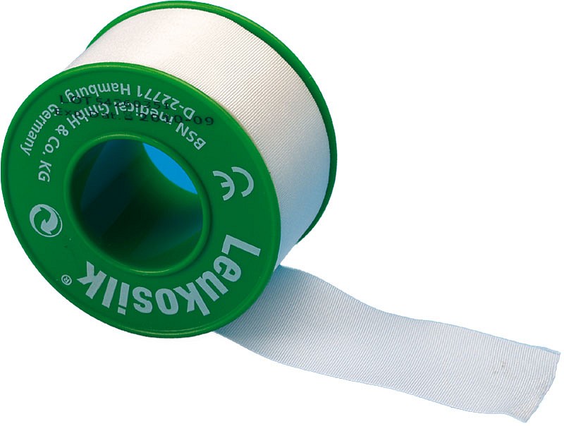 Leukosilk, fikseringstape, silketape, 2,5 cm x 9 m