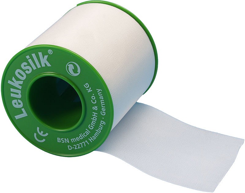 Leukosilk, fikseringstape, silketape, 5 cm x 9 m