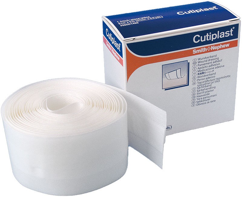 Cutiplast, plaster med kompres, hvid, 6 cm x 5 m