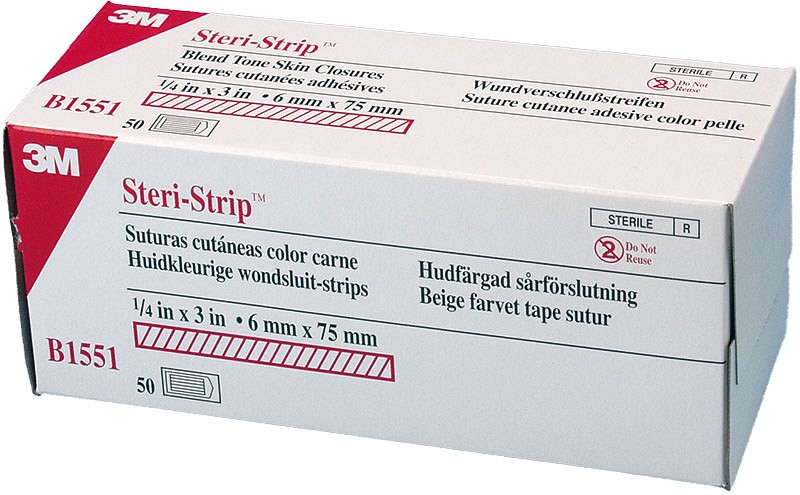 Steri-Strip, suturtape beige, elastisk, steril, 6 mm x 75 mm