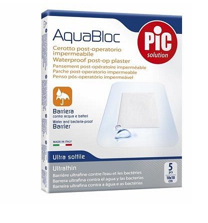 Aquabloc, vandtæt, selvhæftende plaster, steril, 15 cm x 10 cm