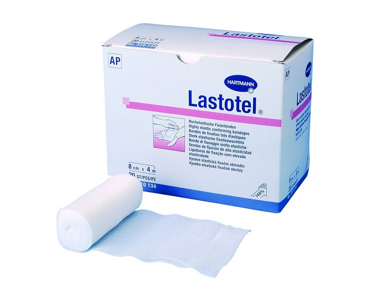 Lastotel, fikseringsbind, 8 cm x 4 m
