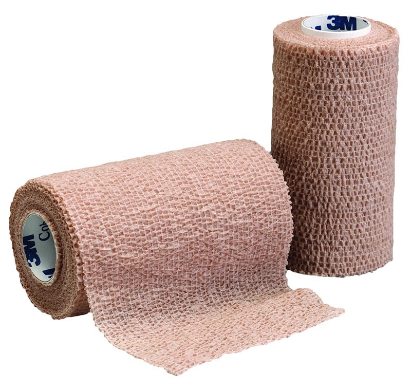 Coban, selvhæftende bind, beige, 2,5 cm x 4,6 m