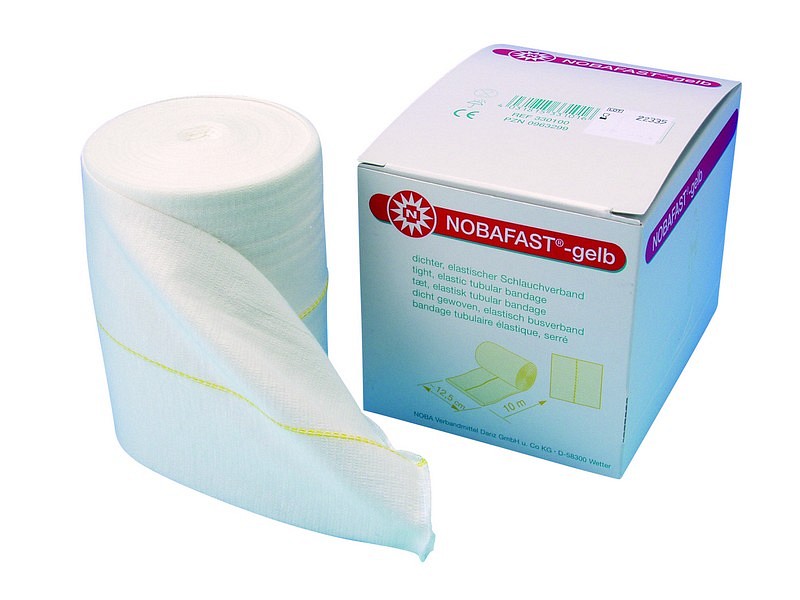 Nobafast, tubular bandage, gul, hoved + barnekrop /10m, 13,3 cm x 10 m