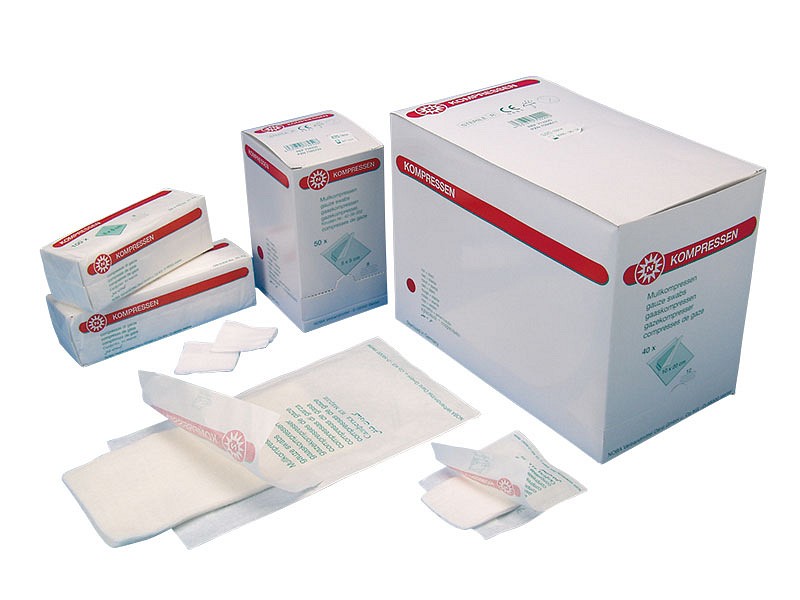 Noba, gazekompres, 8 lag, brev a 2 stk., steril, 7,5 cm x 7,5 cm