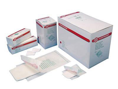 Noba, gazekompres, 12 lag, brev a 5 stk., steril, 10 cm x 10 cm