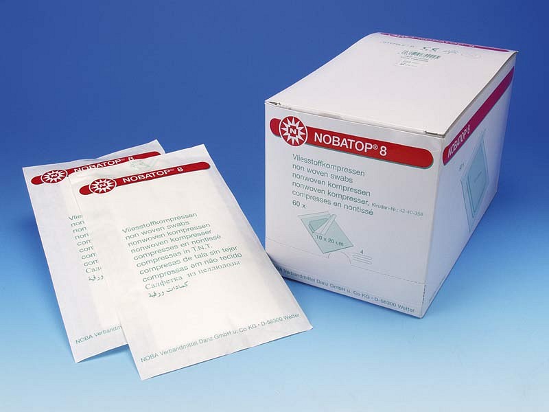 Nobatop, kompres, non woven, brev a 2 stk., steril, 10 cm x 20 cm