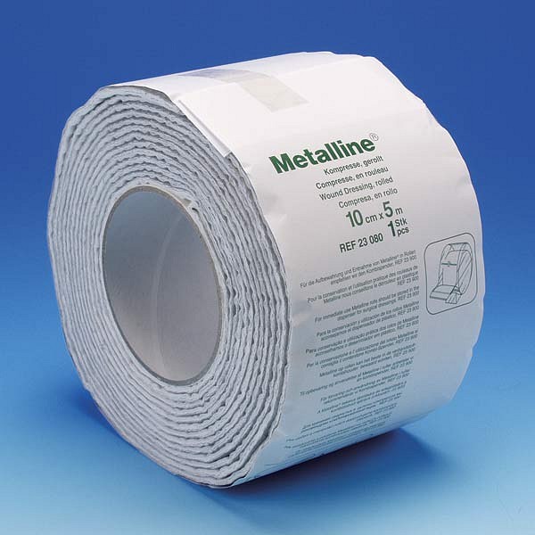 Metalline, kompres rulle, 10 cm x 5 m