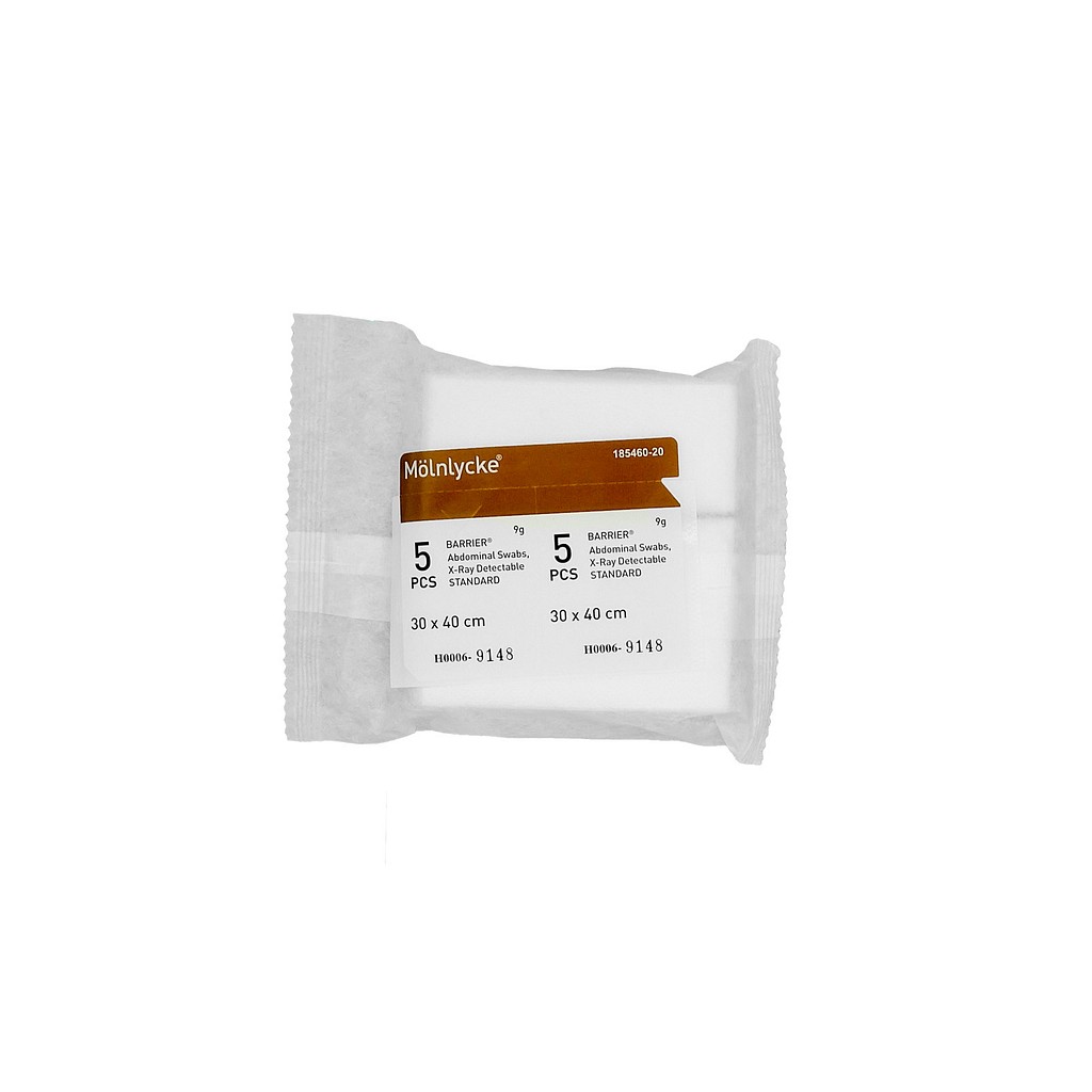Standard nonwoven OP-serviet, X-ray, brun label, brev a 5 stk, steril, 30 cm x 40 cm