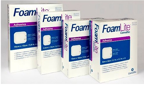 FoamLite ConvaTec, tynd skumbandage m/silikoneklæb og border, steril, 10 cm x 20 cm