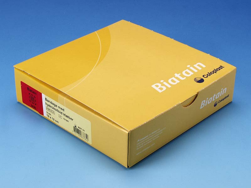 Biatain m/hydrocolloidklæber, skumbandage, steril, 12,5 cm x 12,5 cm, skumstr. 8 x 8 cm