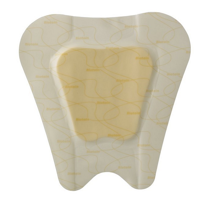 Biatain m/hydrocolloidklæber, skumbandage sakral, steril, 23 cm x 23 cm, skumstr. 12 x 13 cm