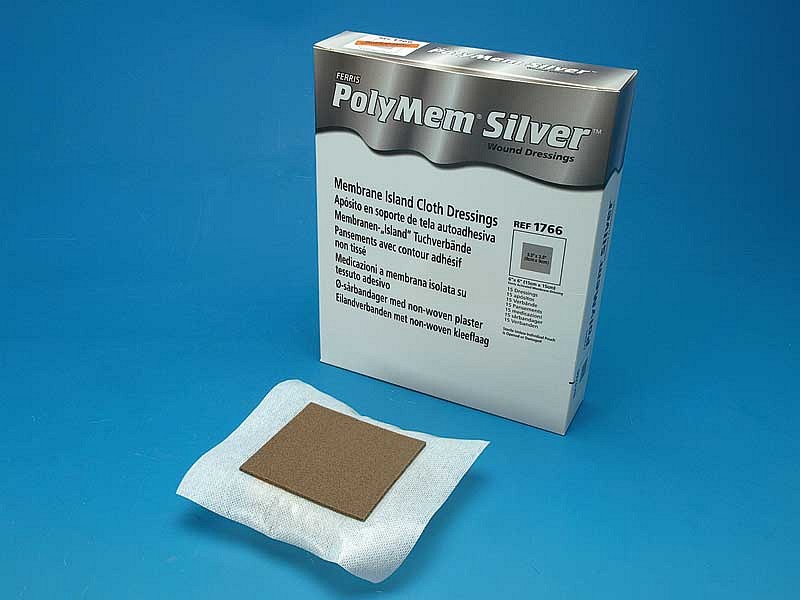 PolyMem MAX Silver, skumbandage med sølv, med klæber, steril, 15,2 cm x 15,2 cm