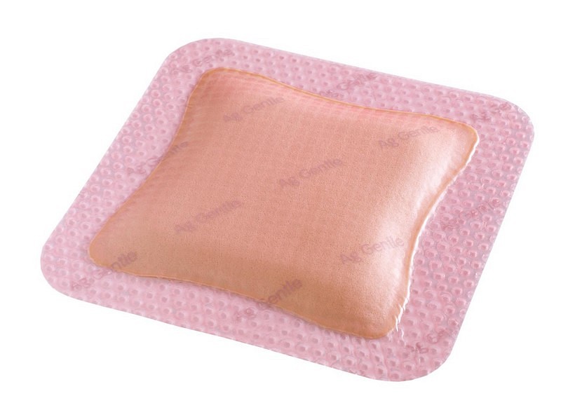 Allevyn Ag Gentle Border, skumbandage m/silikonegelklæb og sølv, steril, 10 cm x 10 cm