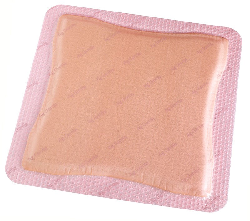 Allevyn Ag Gentle Border, skumbandage m/silikonegelklæb og sølv, steril, 17,5 cm x 17,5 cm