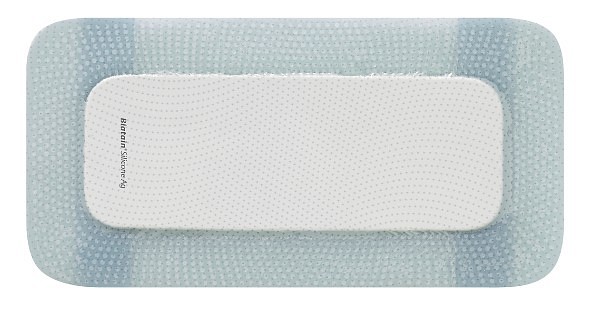 Biatain Silicone Ag, skumbandage m. klæb og sølv, steril, 10 cm x 20 cm