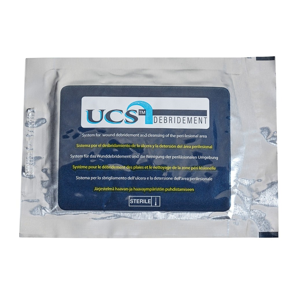 UCS Debridement, debrideringsklud til sår og -såromgivelser, steril, 20 cm x 20 cm x 0,02 cm