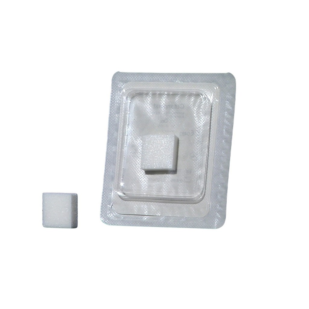 Cutanplast, dial hæmostatisk gelatine svamp steril, 1 cm x 3 cm x 3 cm