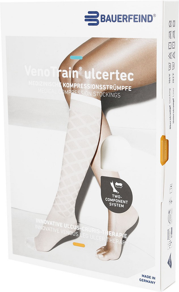 VenoTrain Ulcertec 39, linersæt inderstrømpe hvid, small/lang