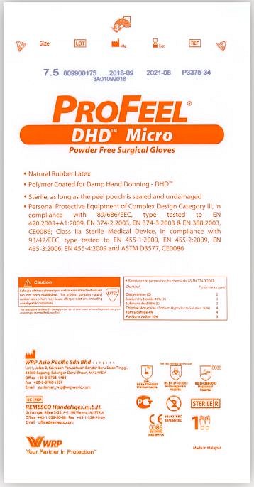 Profeel DHD Micro latex, OP handske, pudderfri, extra tynd, brun, steril, str. 5,5